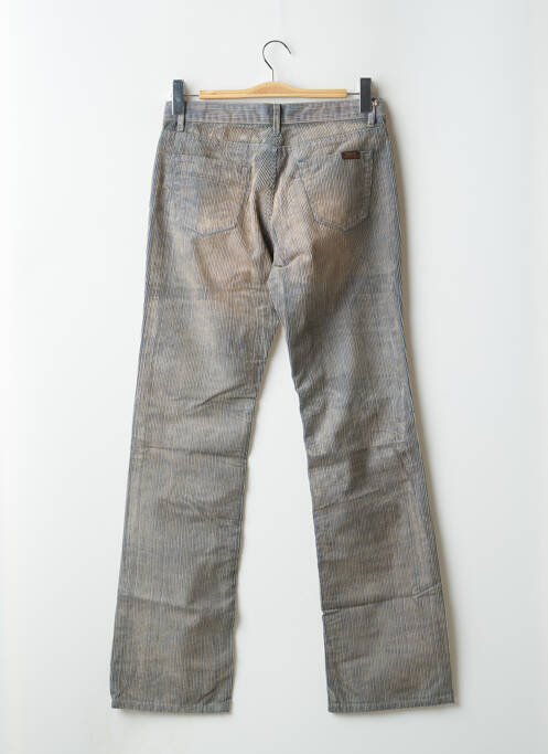 Pantalon droit fermeture zippée sous rabat boutonné taille normale bleu TEDDY SMITH femme