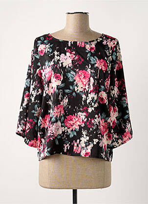 Blouse imprimé fleurs manches longues noir VINTAGE LOVE femme