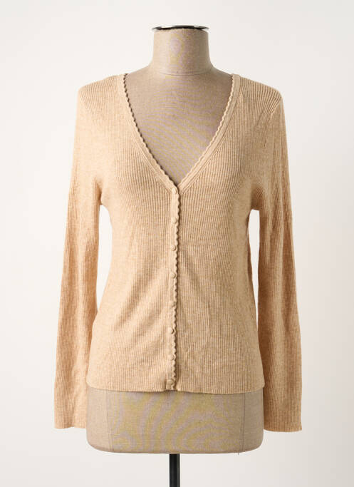 Gilet manches longues beige GRACE & MILA pour femme