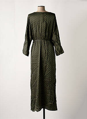 Robe longue manches longues manches longues vert GRACE & MILA femme