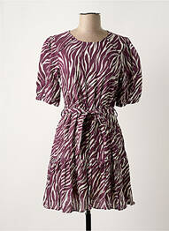 Robe courte manches courtes manches courtes violet GRACE & MILA femme