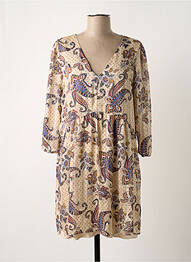 Robe courte manches 3/4 manches 3/4 beige VINTAGE LOVE femme