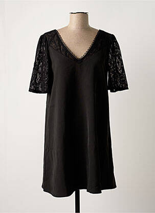 Robe courte manches courtes manches courtes noir GRACE & MILA femme