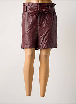 Short fermeture zippée sous rabat boutonné taille haute violet GRACE & MILA femme