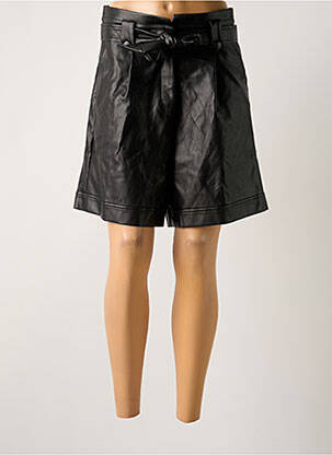 Short tissage simili-cuir taille haute noir GRACE & MILA femme