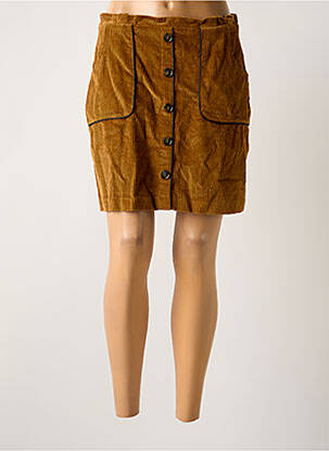 Jupe courte poches marron YUKA femme
