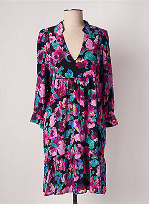 Robe courte manches 3/4 manches 3/4 noir LENNY B femme