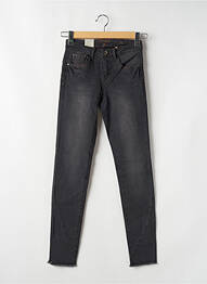 Jeans coupe slim broderie rivets taille normale gris CREAM femme