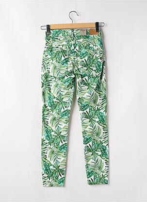 Pantalon droit fermeture zippée sous rabat boutonné vert CREAM femme