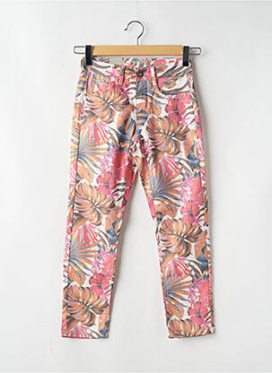 Pantalon 7/8 fermeture zippée sous rabat boutonné orange CREAM femme