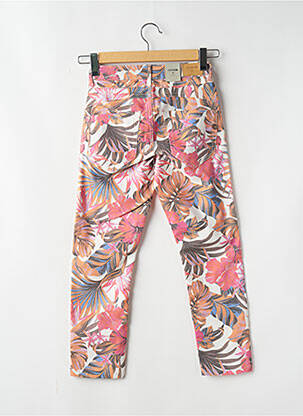 Pantalon 7/8 fermeture zippée sous rabat boutonné orange CREAM femme