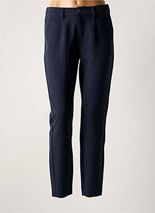Pantalon chino fermeture zippée sous rabat boutonné taille normale bleu CREAM femme