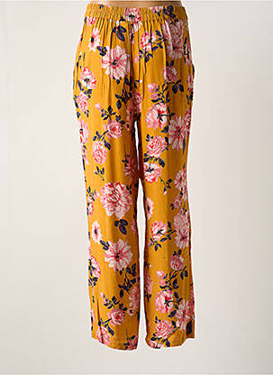 Pantalon droit tissage crêpe taille normale jaune VERO MODA femme