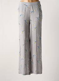 Pantalon droit tissage crêpe taille normale gris ICHI femme