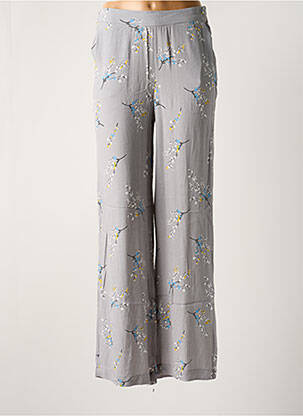 Pantalon droit taille élastique taille normale gris ICHI femme