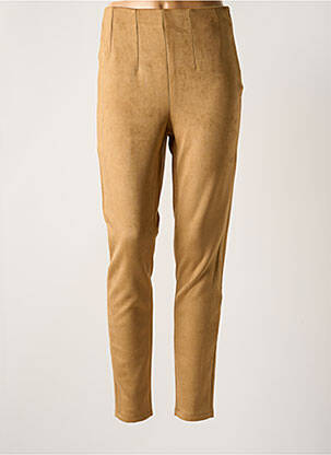 Pantalon slim taille élastique taille haute marron VERO MODA femme