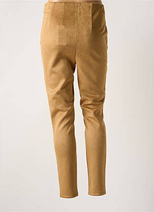 Pantalon slim taille élastique taille haute marron VERO MODA femme