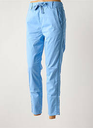 Pantalon chino broderie galons latéraux taille normale bleu CREAM femme