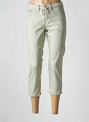 Pantacourt stretch taille normale vert CREAM femme