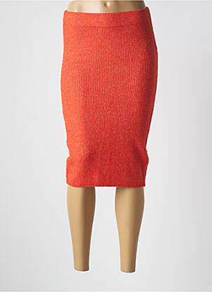 Jupe mi-longue taille haute orange VERO MODA femme