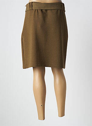 Jupe mi-longue stretch vert ICHI femme