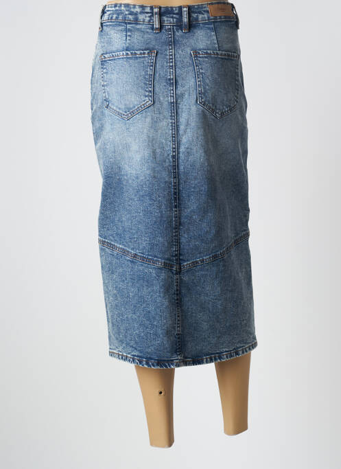 Jupe mi-longue bleu ICHI pour femme