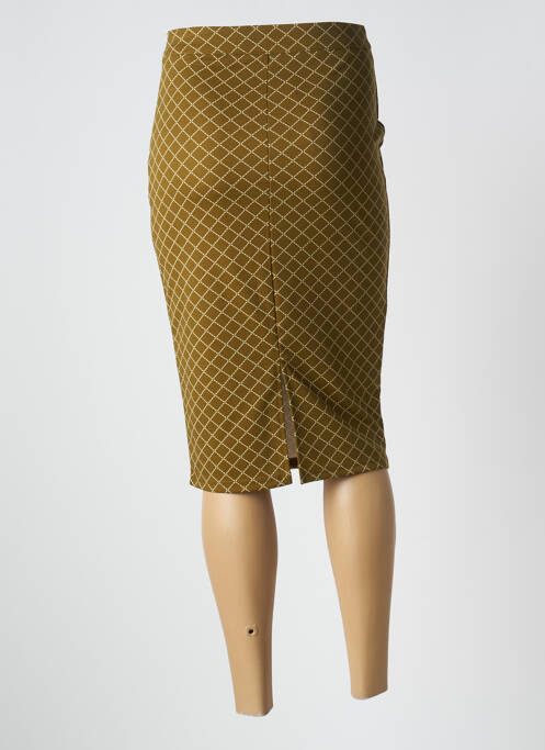 Jupe mi-longue vert ICHI pour femme