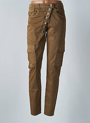 Pantalon slim stretch taille haute marron CREAM femme
