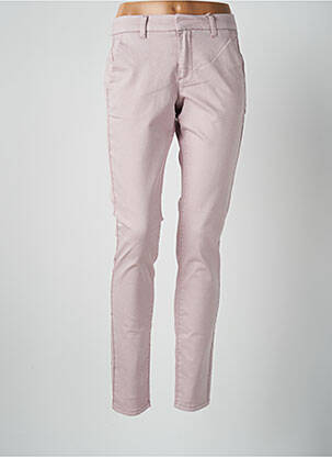Pantalon chino tissage popeline taille normale rose CREAM femme