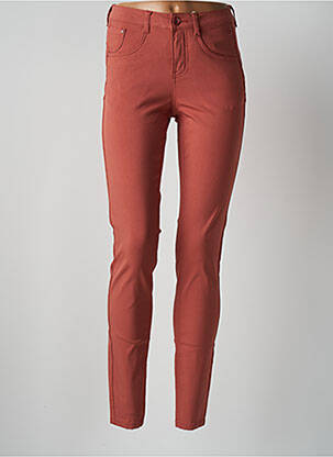 Pantalon slim stretch taille haute orange CREAM femme