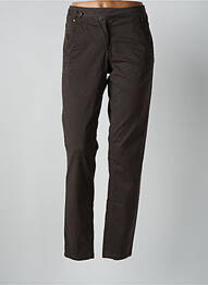Pantalon chino fermeture zippée sous rabat boutonné taille normale gris CREAM femme