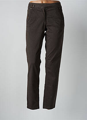 Pantalon chino fermeture zippée sous rabat boutonné taille normale gris CREAM femme