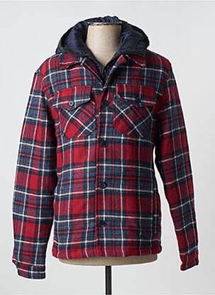 Manteau court poches sans capuche rouge RECYCLED ART WORLD homme