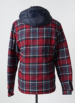Manteau court imprimé carreaux sans capuche rouge RECYCLED ART WORLD homme