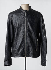 Veste en cuir noir JACK & JONES pour homme seconde vue