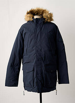 Parka manches longues a capuche bleu JACK & JONES homme