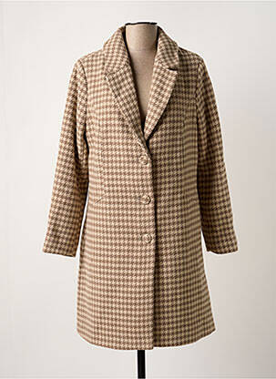 Manteau long coupe cintrée sans capuche beige CREAM femme