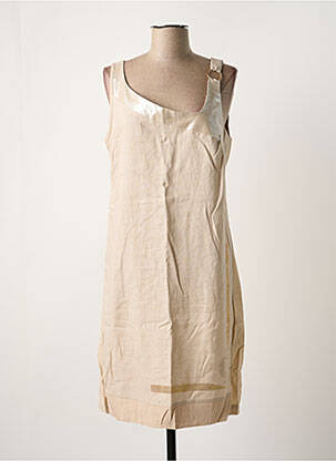 Robe mi-longue sans manche sans manche beige ELISA CAVALETTI femme