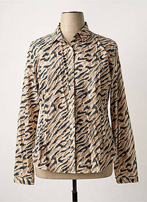 Chemisier coupe cintrée manches longues beige NUMEROLOGIE femme