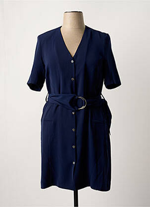 Robe mi-longue manches courtes manches courtes bleu EVA KAYAN femme