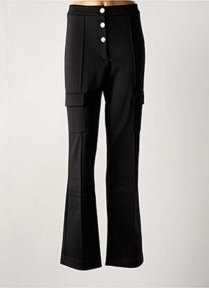 Pantalon droit stretch taille haute noir IKKS femme