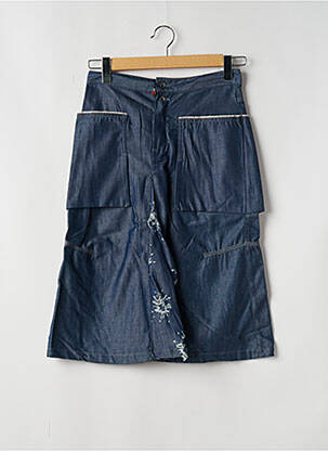 Jupe mi-longue coupe droite bleu TEDDY SMITH femme
