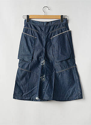 Jupe mi-longue coupe droite bleu TEDDY SMITH femme