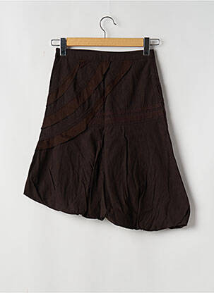 Jupe mi-longue doublure textile marron 2 TWO femme
