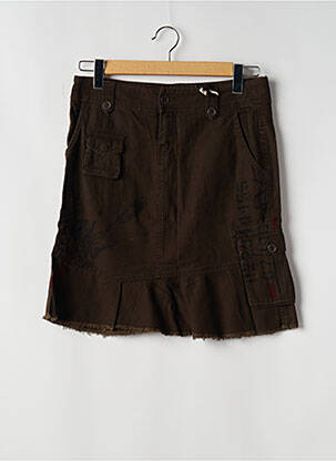 Jupe courte taille normale marron TEDDY SMITH femme