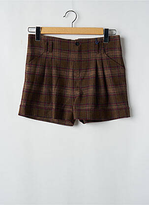 Short fermeture zippée sous rabat boutonné taille normale marron LEON & HARPER femme