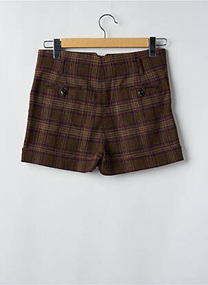 Short fermeture zippée sous rabat boutonné taille normale marron LEON & HARPER femme