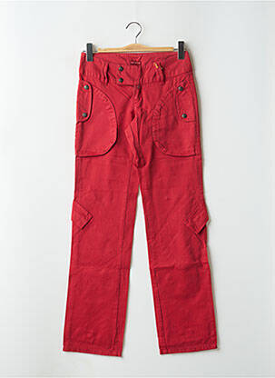 Pantalon cargo coupe droite taille basse rouge BE YOU K femme