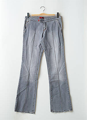 Jeans bootcut fermeture zippée sous rabat scratché taille basse gris CIMARRON femme