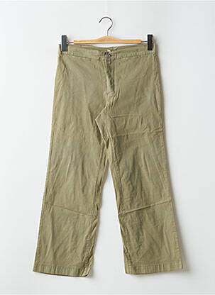 Pantalon droit tissage popeline taille normale vert CIMARRON femme